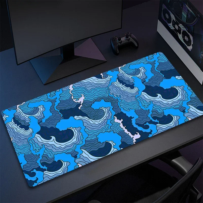 Japanese Great Off  Waves Art Design Mouse Pads Large Size Rubber Anti-slip PC Laptop Accessories  Keyboard Table Mats 400*900mm