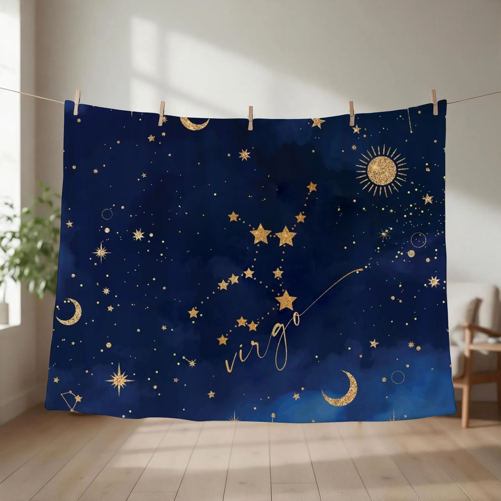 Virgo Zodiac Constellation Throw Blanket heavy to sleep Blankets For Bed Cute Plaid Kid'S Blankets