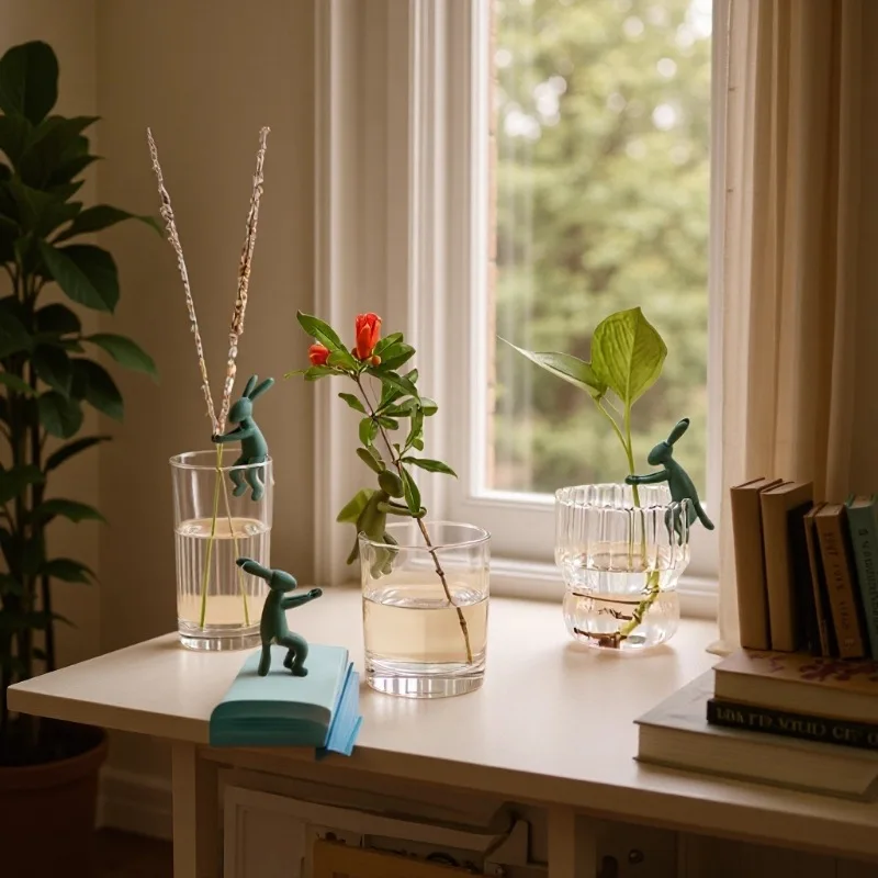 3 قطع من أوتاد نباتات الأرنب اللطيفة - علامات حديقة بلاستيكية متينة للأعشاب الداخلية والزهور الخارجية والحدائق الخيالية