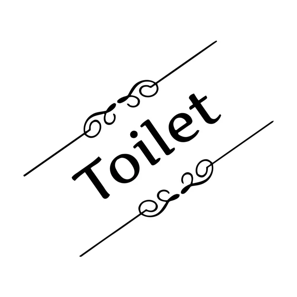

4Pcs Artistic Toilet Stickers PVC Material Bathroom Wall Decals Creative English Letters Sign for Home Mall Restroom 15x28cm