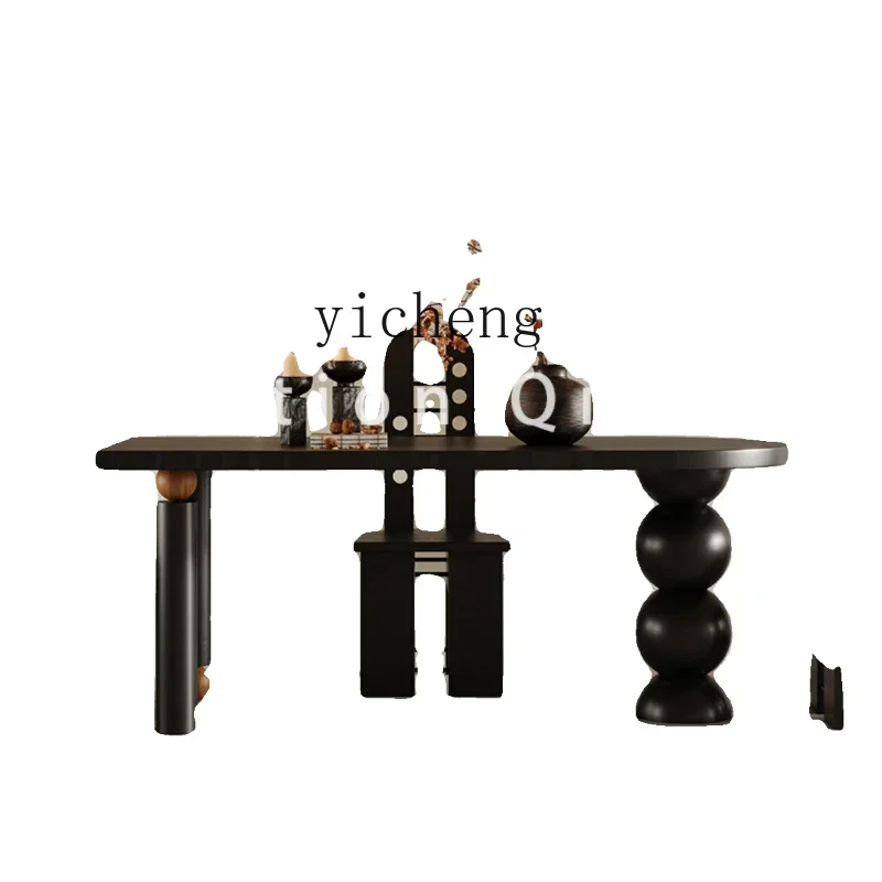 

ZZ antique solid wood dining table modern household small apartment retro art desk office