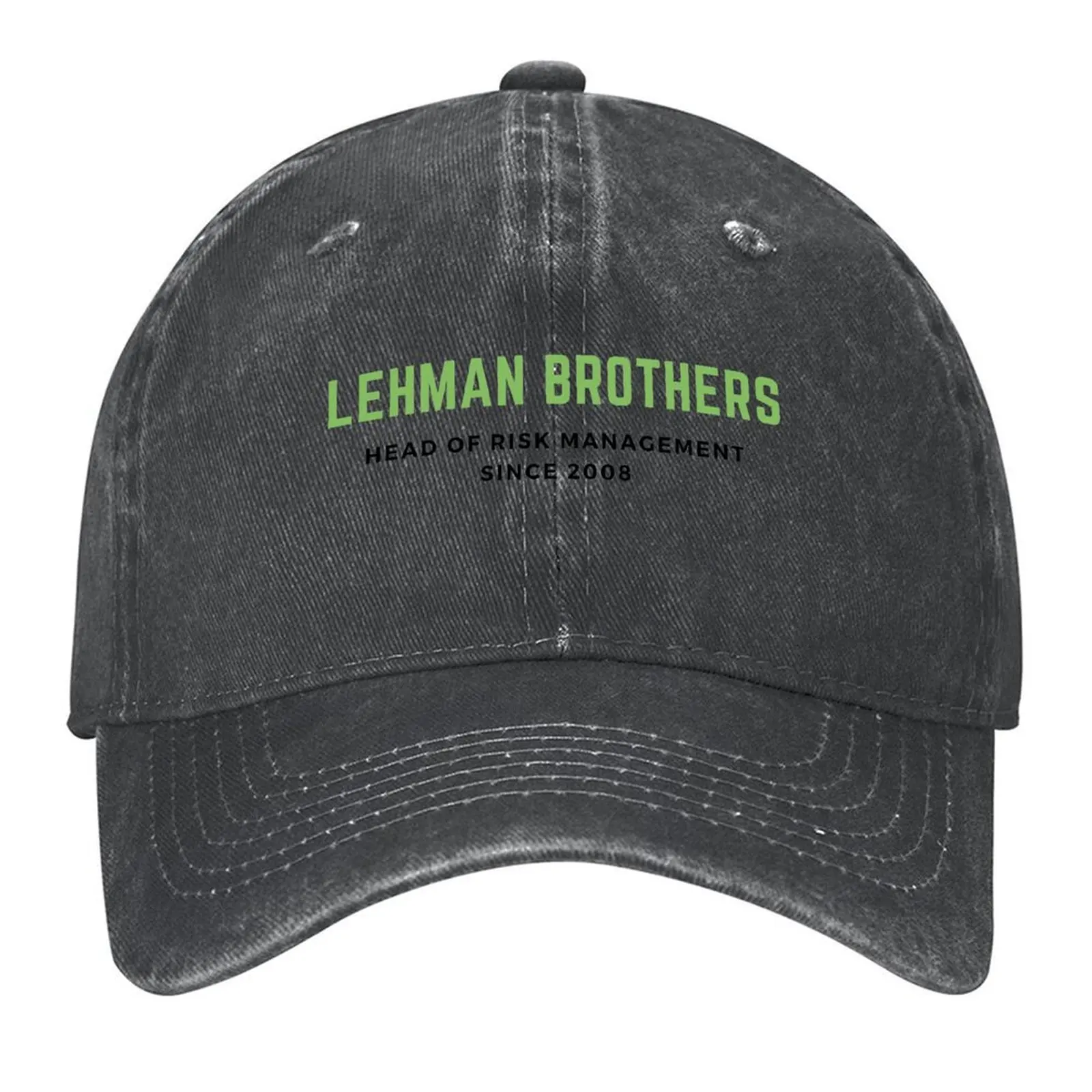 

Lehman Brothers 'Head of risk Management since 2008' Logo Baseball Cap black Golf Wear Hip Hop Male hat Women's Golf Wear Men's