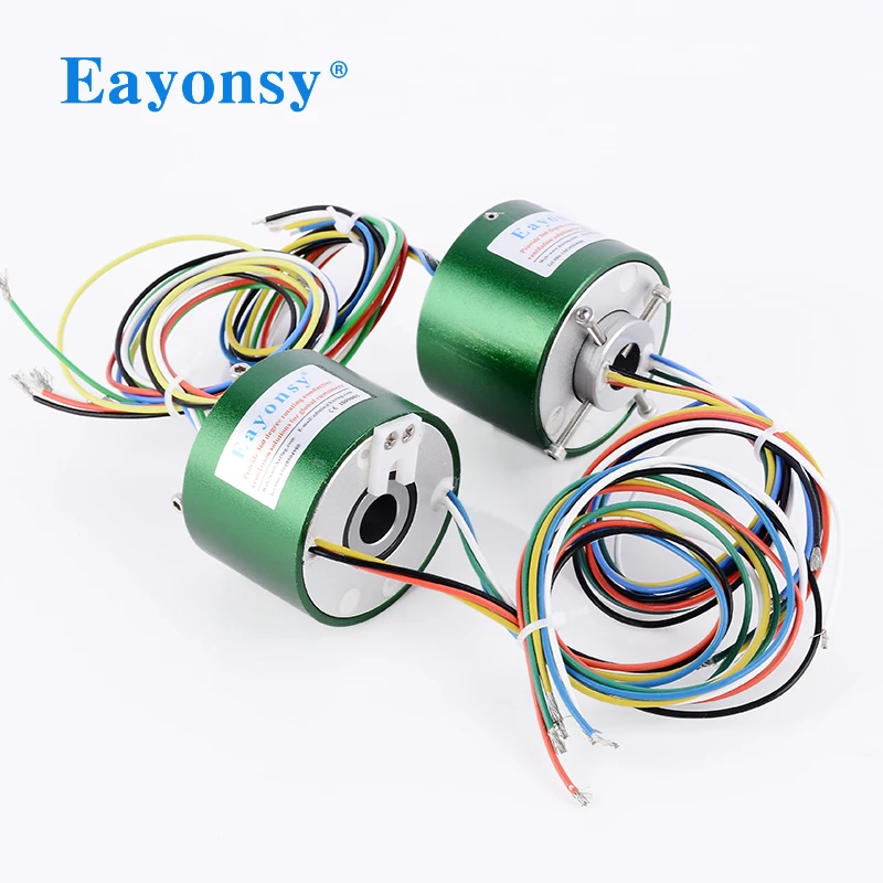 Rotary Electrical Connector 6 wires 10A/2A Through Hole Bore Size 12.7mm OD 56mm Slip Ring Conduction Circuit Customization