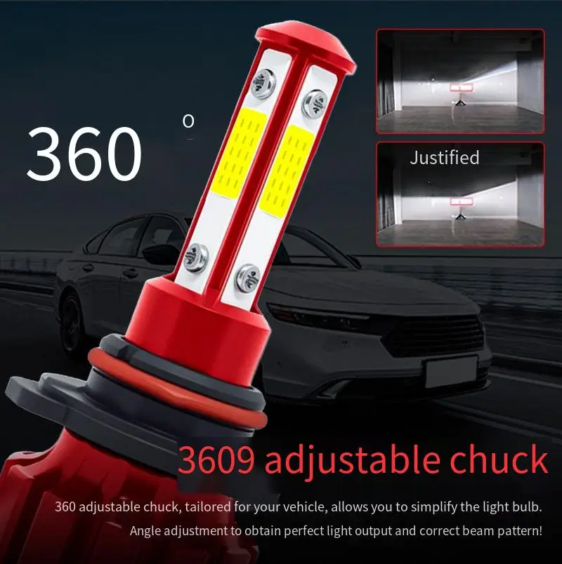 

H7 H11 HB3 HB4 9005 9006 12V 20W 6000K LED Headlight Bulbs 360° Light Car Retrofit