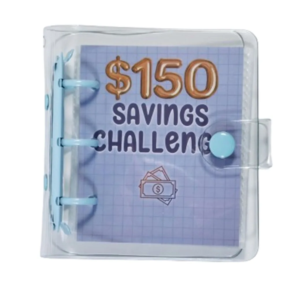 Mini Money Saving Binder $150/300/500/1000 Cash Envelopes Savings Challenges Book Colorful Waterproof Mini Budget Binder