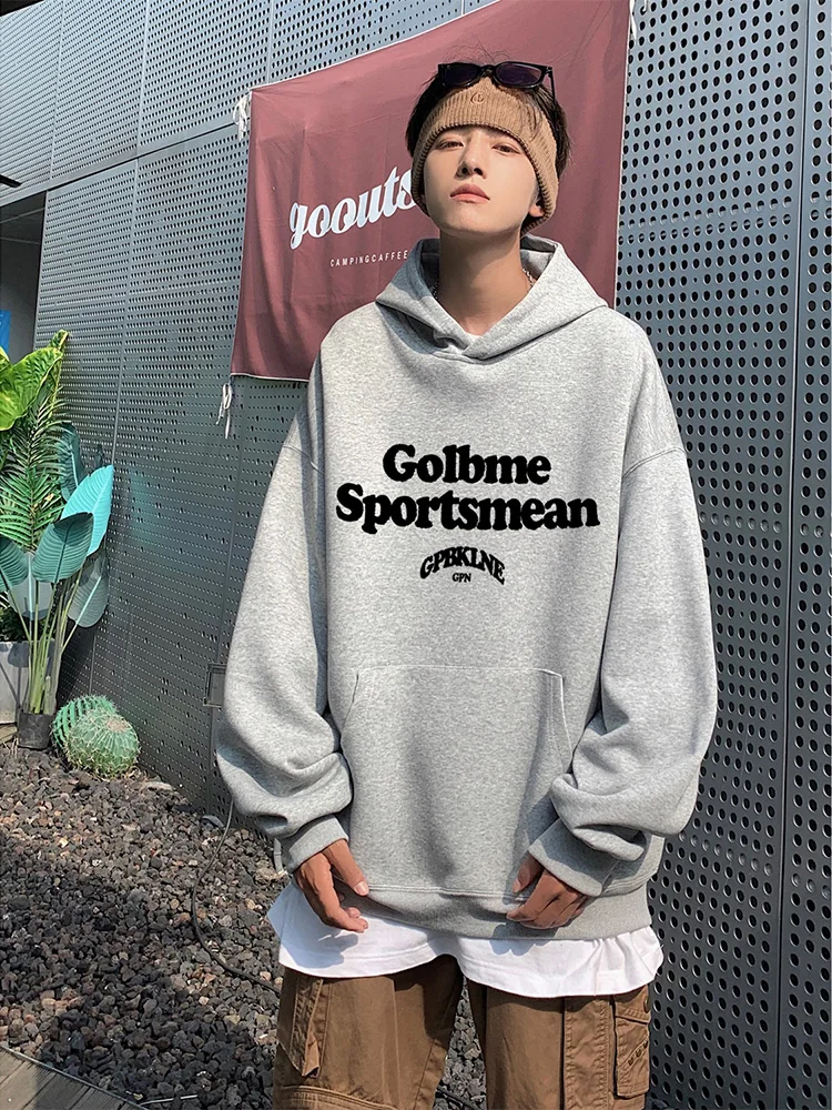 

Мужская толстовка оверсайз с ретро-принтом в американском стиле, весенне-осенняя, модная, уличная, для пар, повседневная, удобная