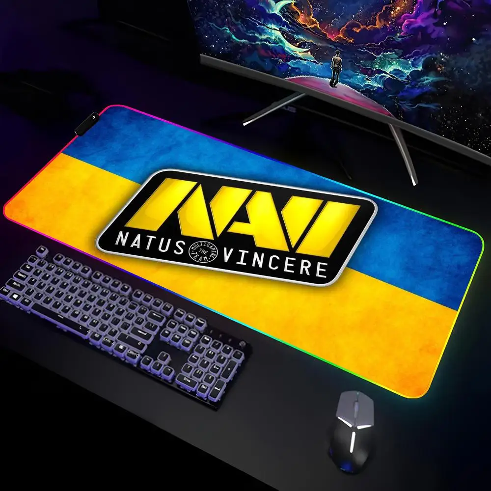 N-Navi Natus Vincere Game Mouse Pad Gamer RGB Deskmat Keyboard Mat Gaming Laptops LED Mousepad Desk Protector Anime Mause Mats