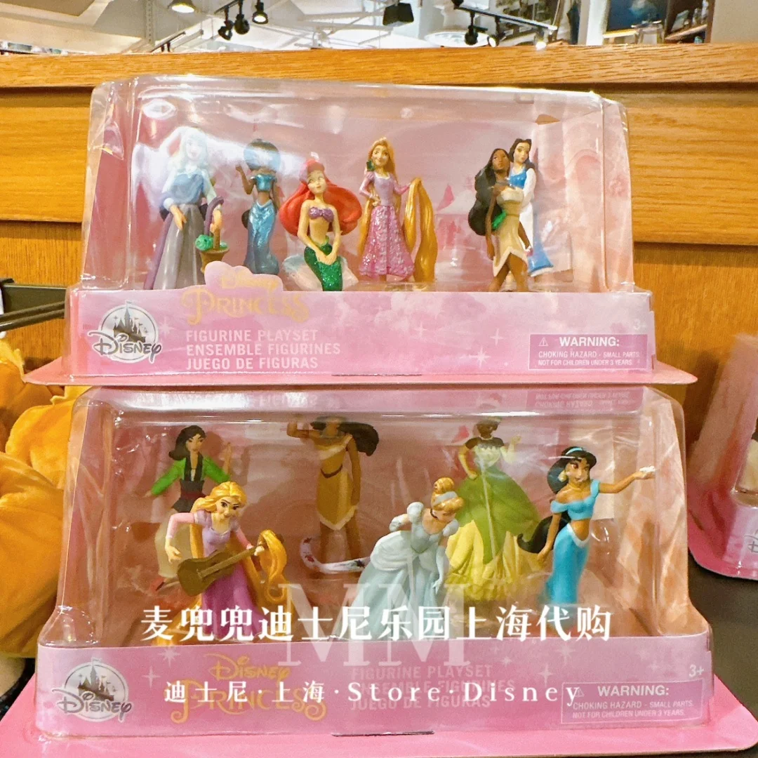 

Disney Princess Long Hair Mermaid Cinderella Princess Jasmine Cartoon Characters Anime Figurine Model Ornament Children's Gift