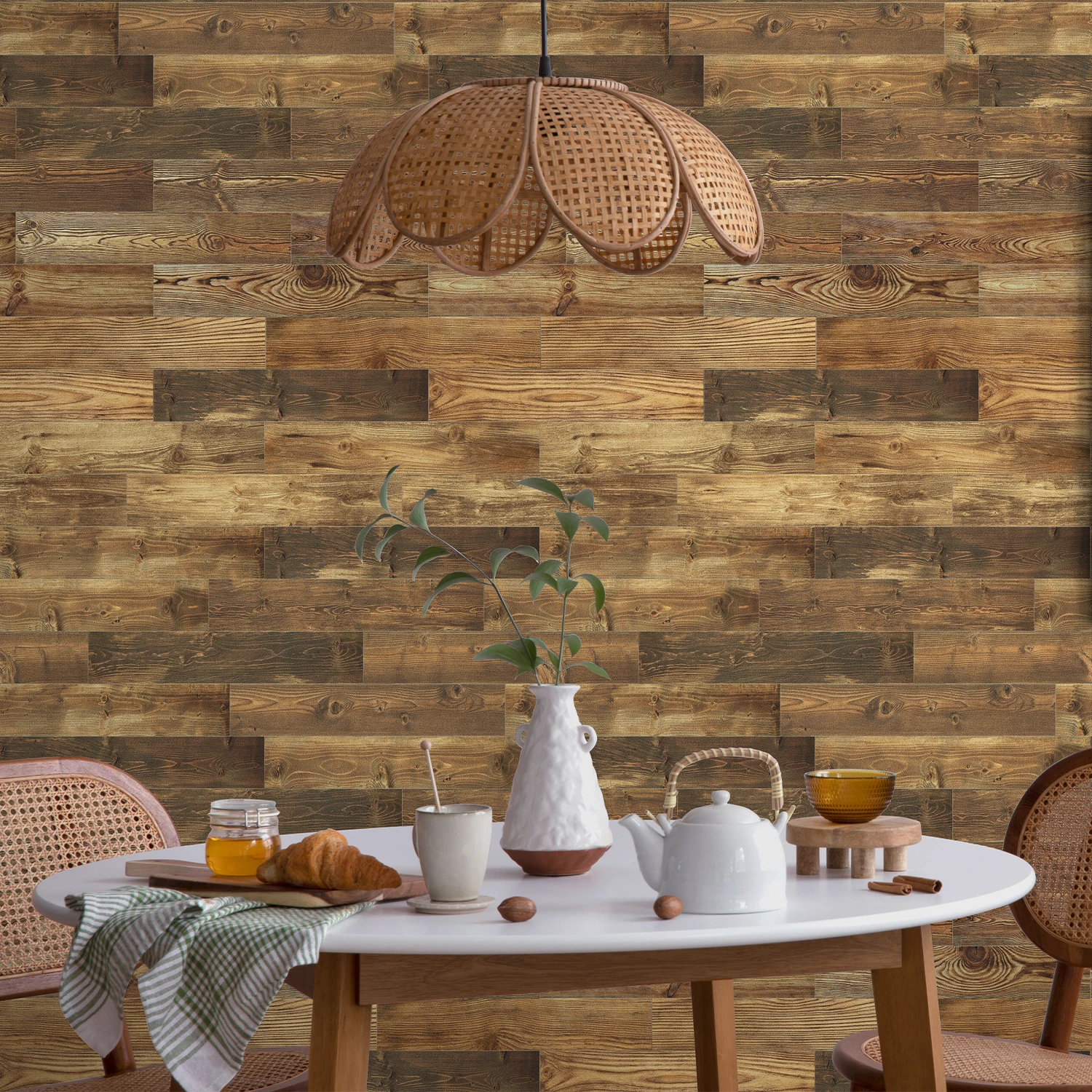 24 قطعة رغوة سميكة كريستال متجمد بلاط جدار ملصقات أرضية الخشب الحبوب ورق ديكور المنزل للجدار الطابق سقف الموقد 20x4 بوصة