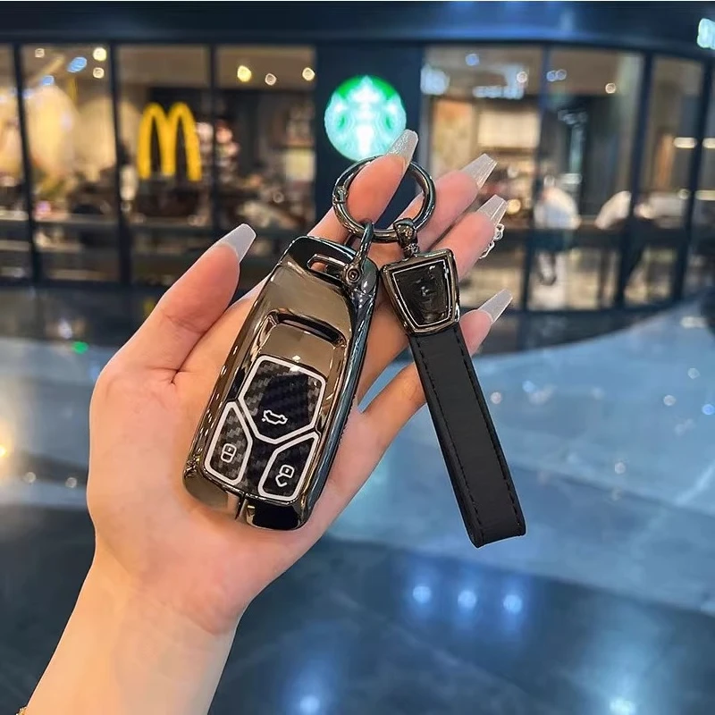

Для Audi новый защитный чехол для ключей A4L/A5 Q7 автомобильный брелок Q5L защитный чехол A7 посылка A8L/A6L узор из углеродного волокна