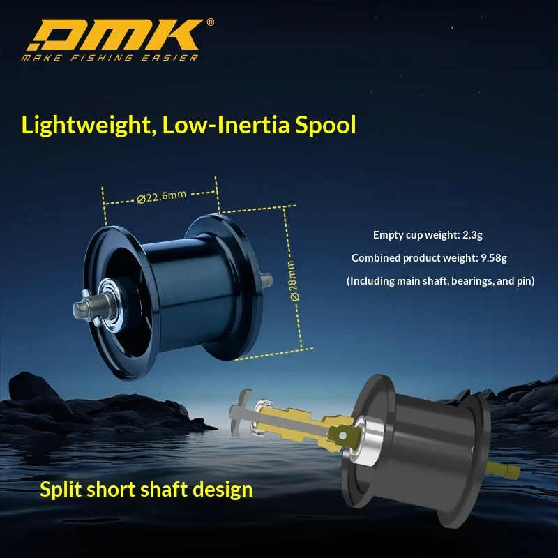 Hot DMK Baitcasting Reel Spool Light Weight Low Inertia Dual Mode Dc Electromagnetic Long Casting For Bass Mandarin Fish