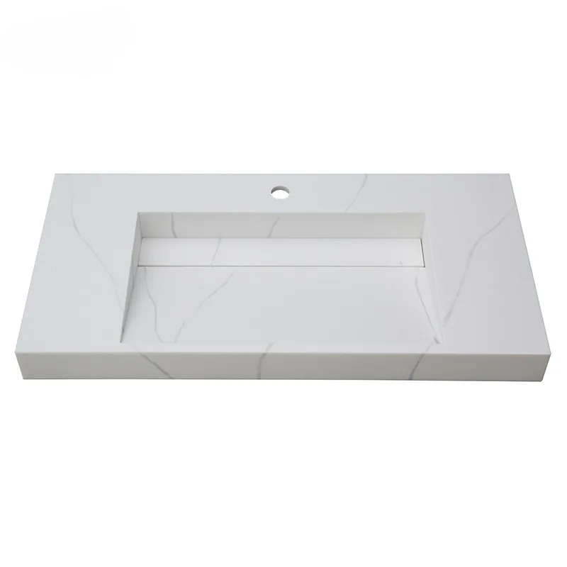 Sanitary Ware Bathroom Washbasin Kkr Resin Stone Artificial Stone Wall Hung Basin Bathroom Wall Mount Sink For Hotel