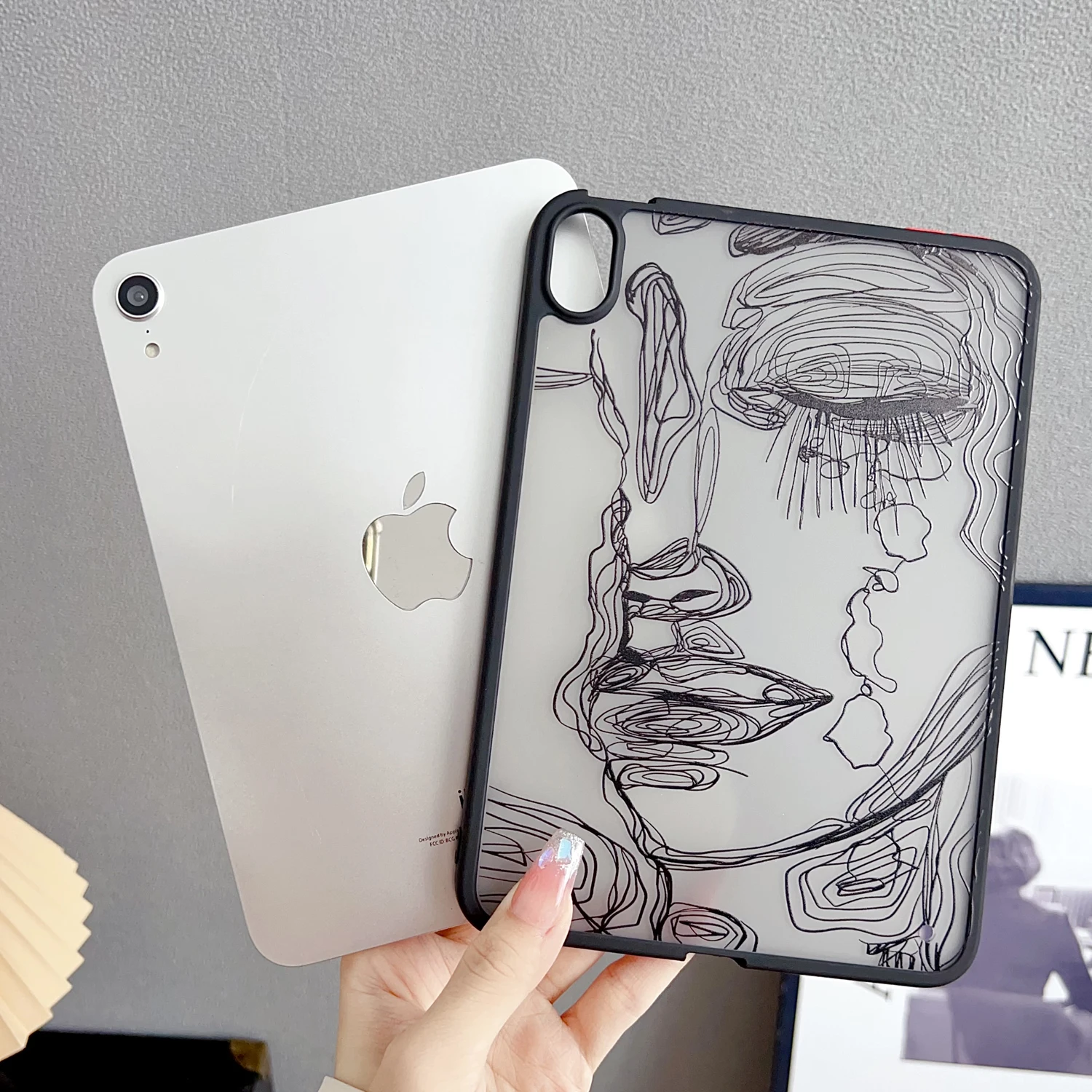 For iPad Case Air 5 4 3 Pro 10.9 11 inch MINI 6 7 8 9 10th Generation Case Pattern Matte Skin-feel Hard Cover