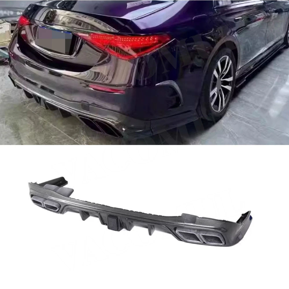 

VACOMUL Carbon Fiber Rear Lip Diffuser With Light Apron Splitter For Benz S Class W223 S450 S500 Sport 2021-2023 Car Accessories