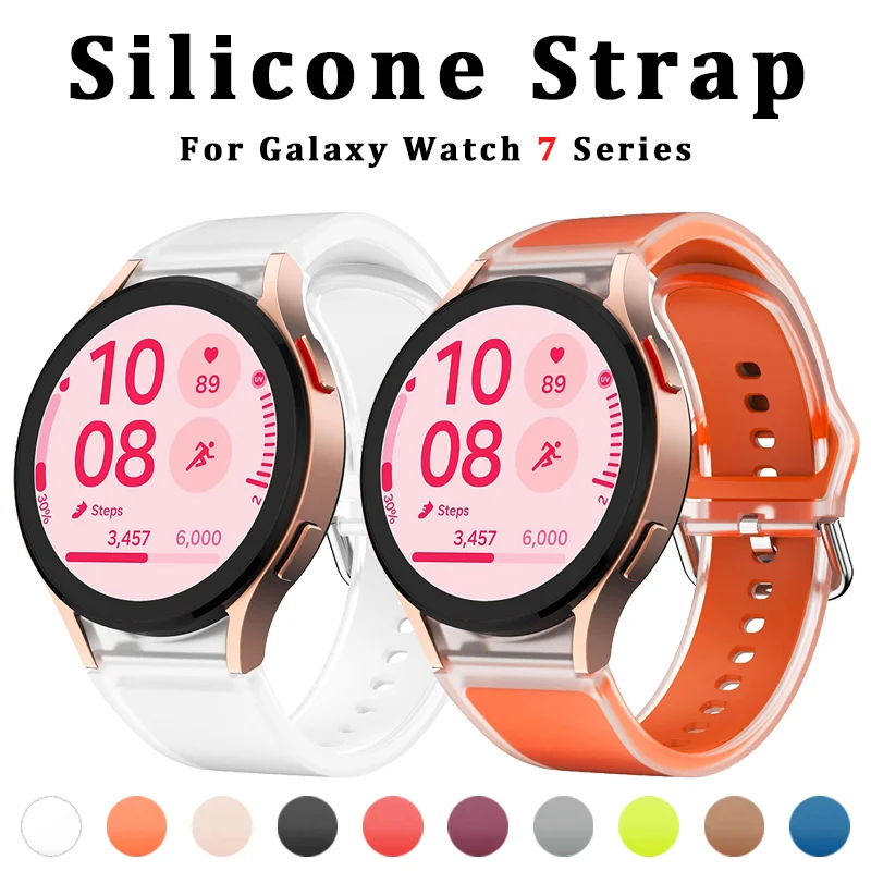 

No Gaps 20mm Sports Silicone Strap For Samsung Galaxy Watch 7 6 5 Pro 4 44mm FE 40mm Band Watch6 Classic 47mm 43mm Accessories