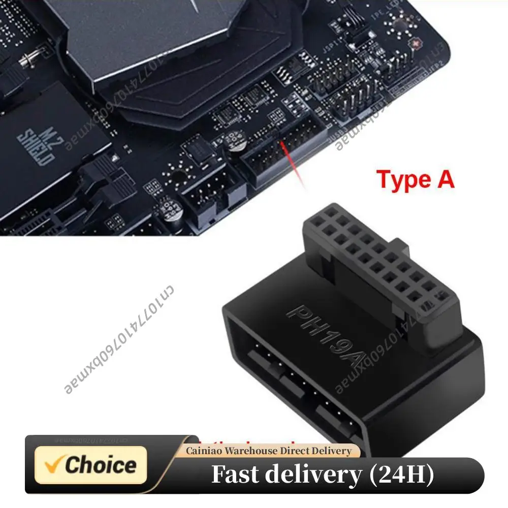 USB 3.0 19P 20P 90 Degree Computer Motherboard Header Adapter Plug-in Converter PC Desktop High Speed Mainboard Connector Plugs