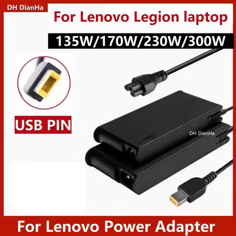 135W 170W 230W 300W USB AC Laptop Power Adapter For Lenovo Legion R/Y7000P Y9000K P50 P70 Power Supply 20V6.75A/8.5A/11.5A/15A