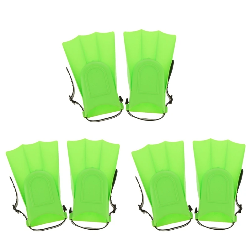 

6X Kids Adults Adjustable Fins Swimming Diving Swimming Fins - Green, S: 25-30