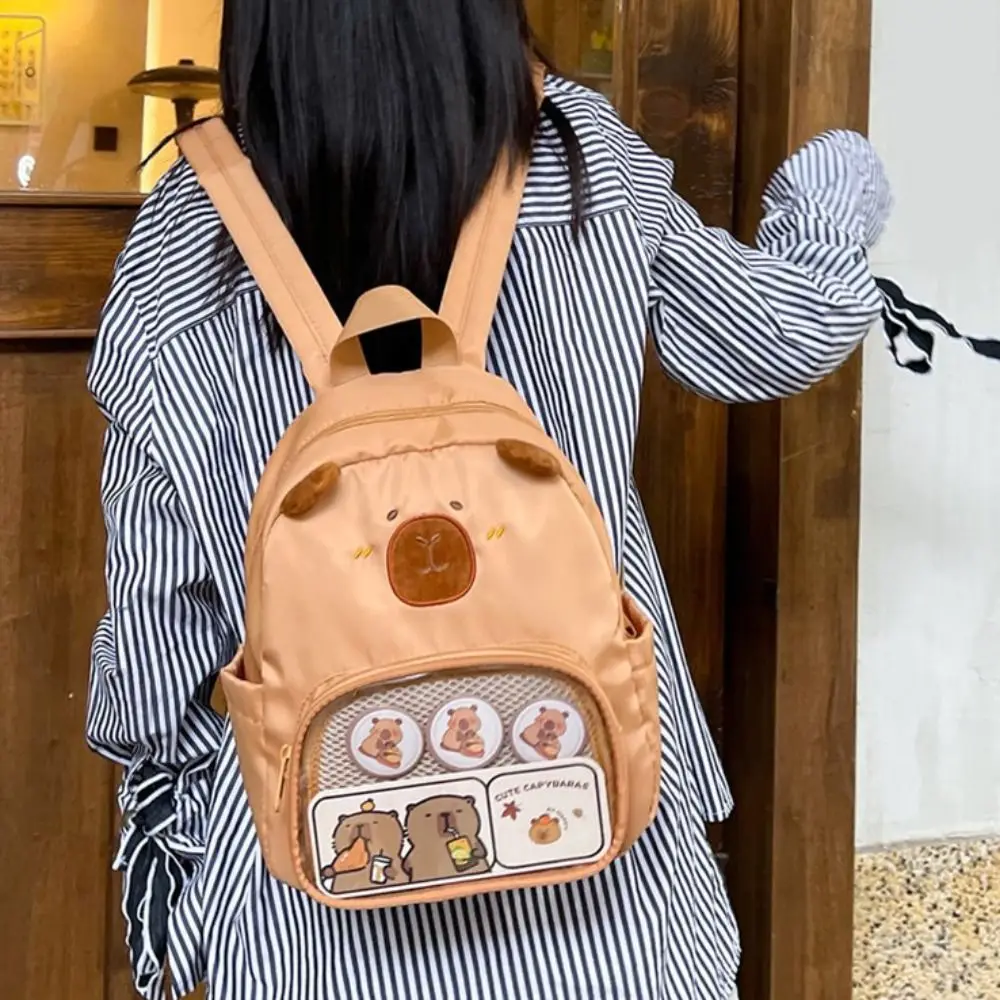 

Casual Large Capacity Capybara Student Bag Kawaii Cartoon Anime Expo Ita Bag Creative Fashion Transparent Pocket Itabag JK