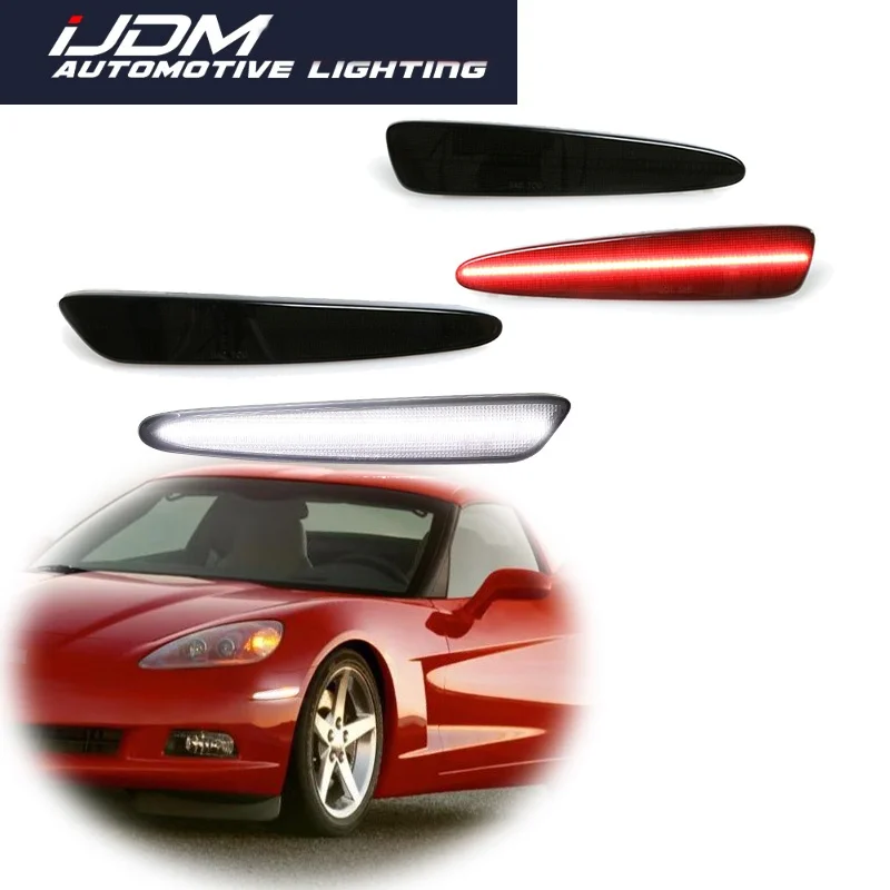 For Chevrolet Corvette C6 2005-2013 Car LED Front/Rear Bumper Side Marker Parking Lights Turn Signal Lights Fender Flare Lamps