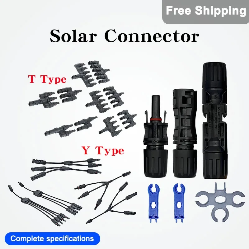 

1/5/20/100Set PV Solar Connector T/Y Branch Cable Splitter Coupler Combiner 30A 1000V PV Tool-Solar Panel Cable Installation Kit