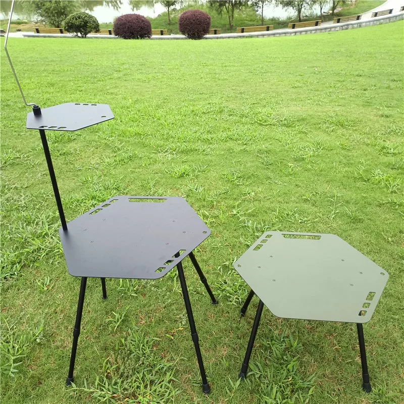 Aluminum alloy lightweight hexagonal tactical table, outdoor camping table, polygonal folding table, barbecue table