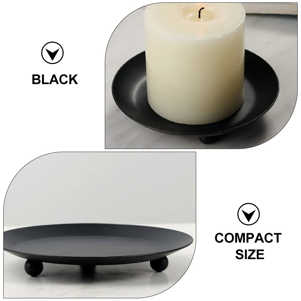 

2pcs Tray Round for Candles Candleholders Votive Decor Delicate Desktop Table Trays Heat Wear Resistant Compact Elegant