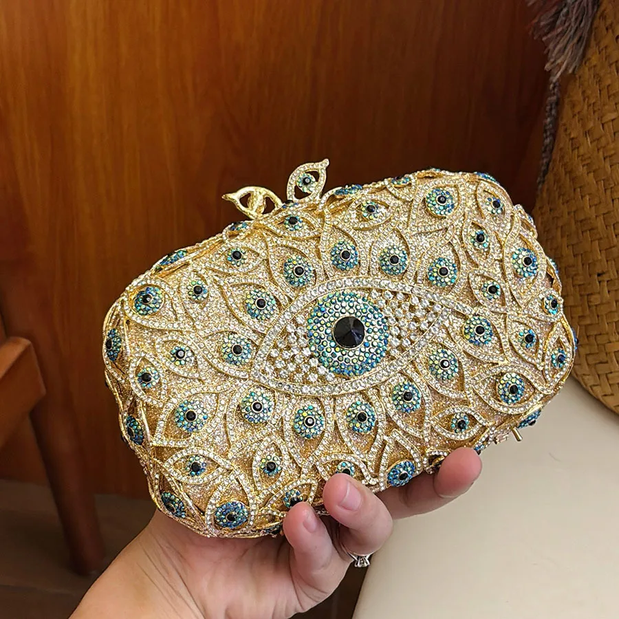 

peacock metal box bag temperament dinner bag personalized messenger bag