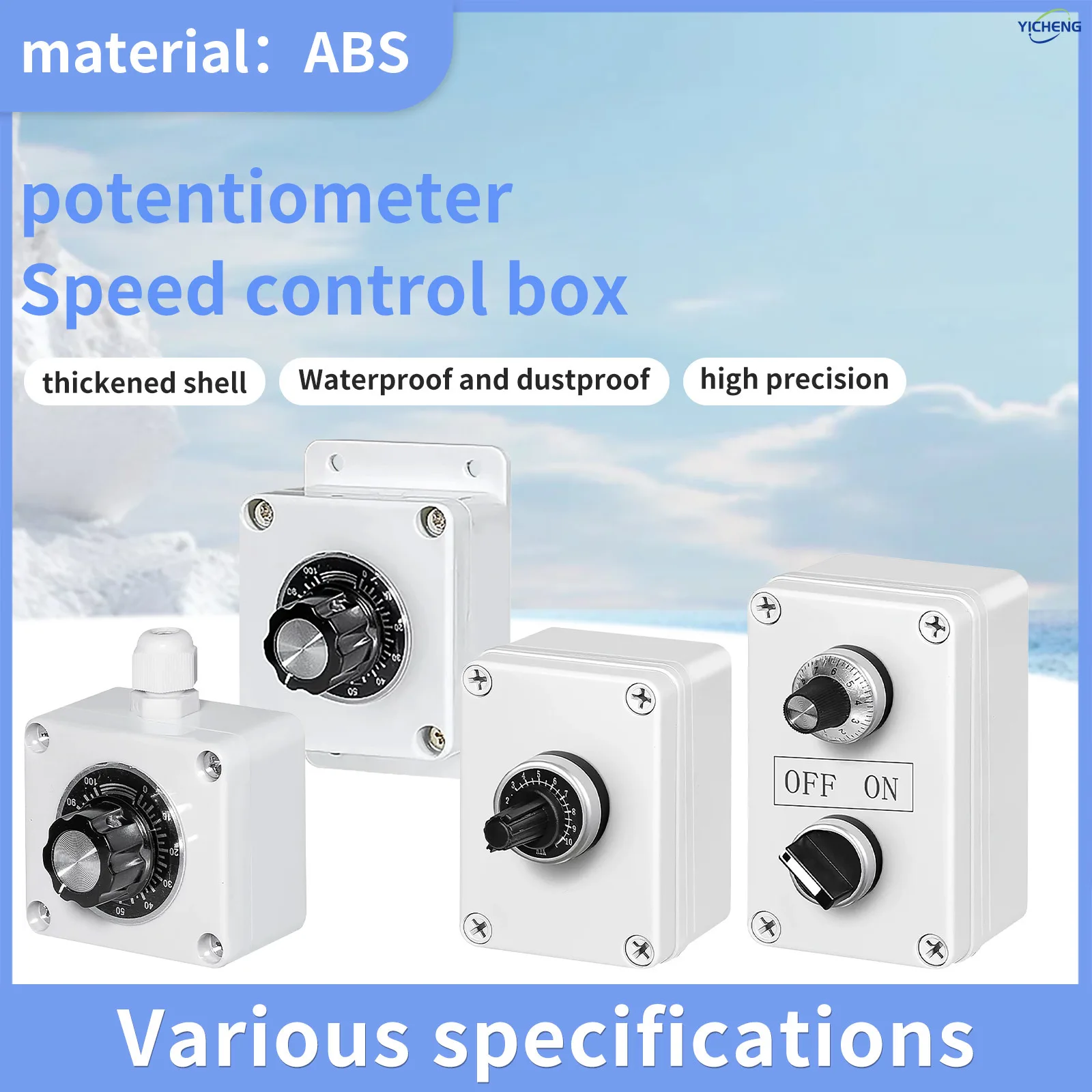 1Pcs 1K-500K Ohm Variable Speed Drive Potentiometer Rotary Potentiometer Inverter Converter Waterproof Box Set