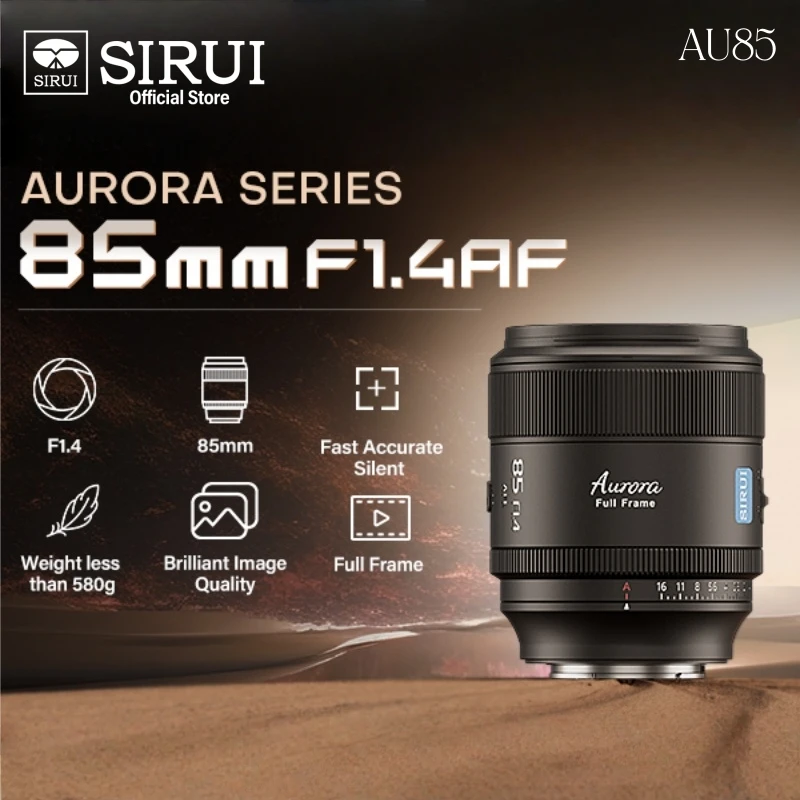 

SIRUI Aurora 85 мм полнокадровый объектив с автофокусом F1.4 сверхбыстрый угол AF FF Vlog объектив для фотокамеры Sony E, FUJI X, NIKON Z, LEICA