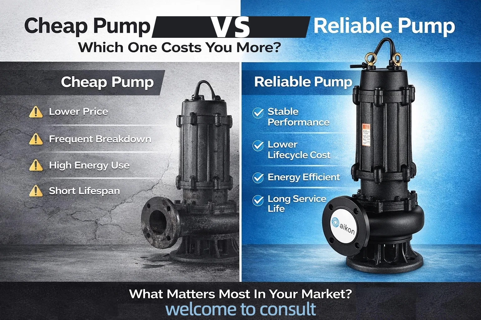 High Pressure Iron Submersible Sewage Pumps Centrifugal Water Pump 0.75KW 380V for Industrial Supply and Flood Control