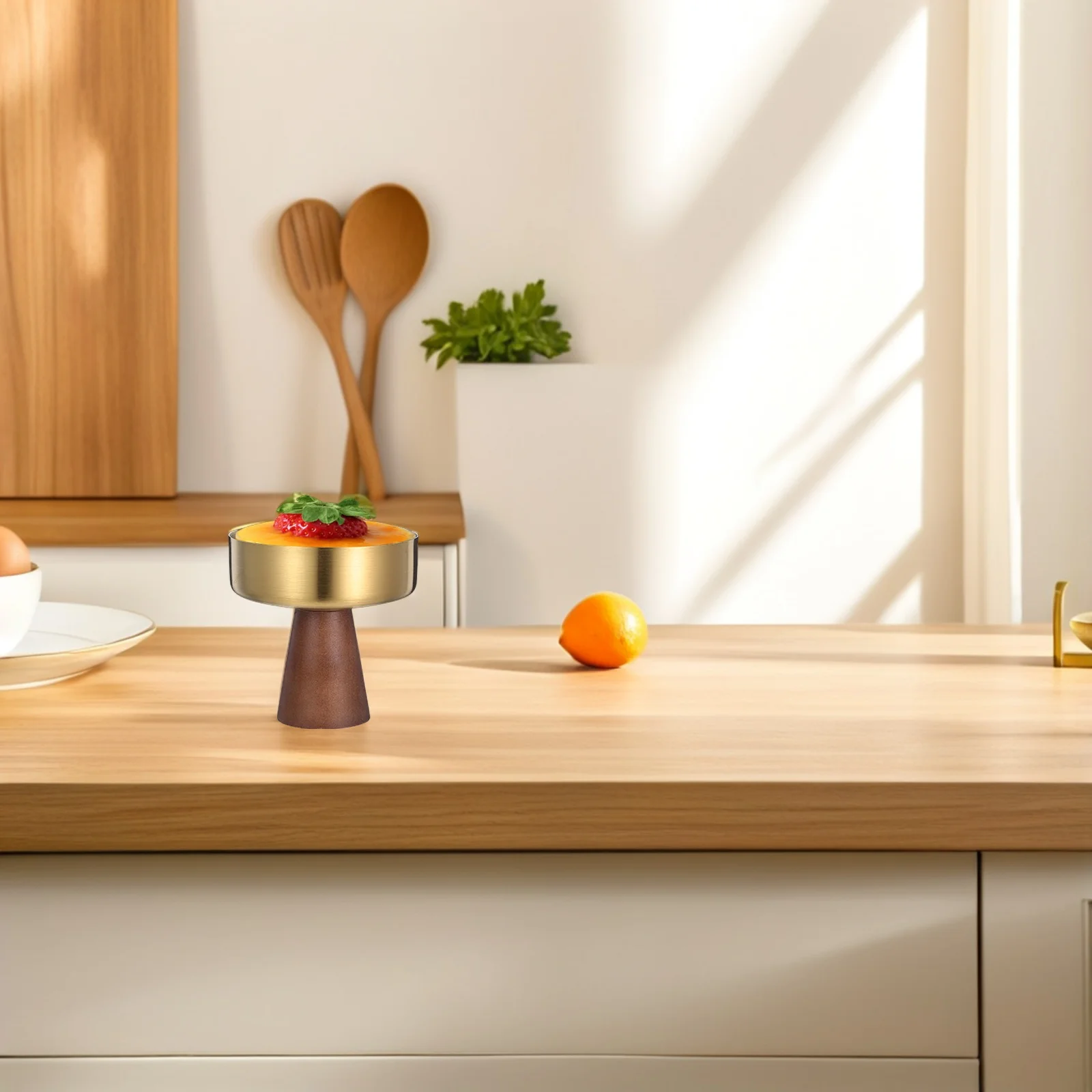 

Stainless Steel Pedestal Dessert Bowl Tall Serving Plate for Ice Cream Pudding Salad High Footed Design Easy Clean Modern Style