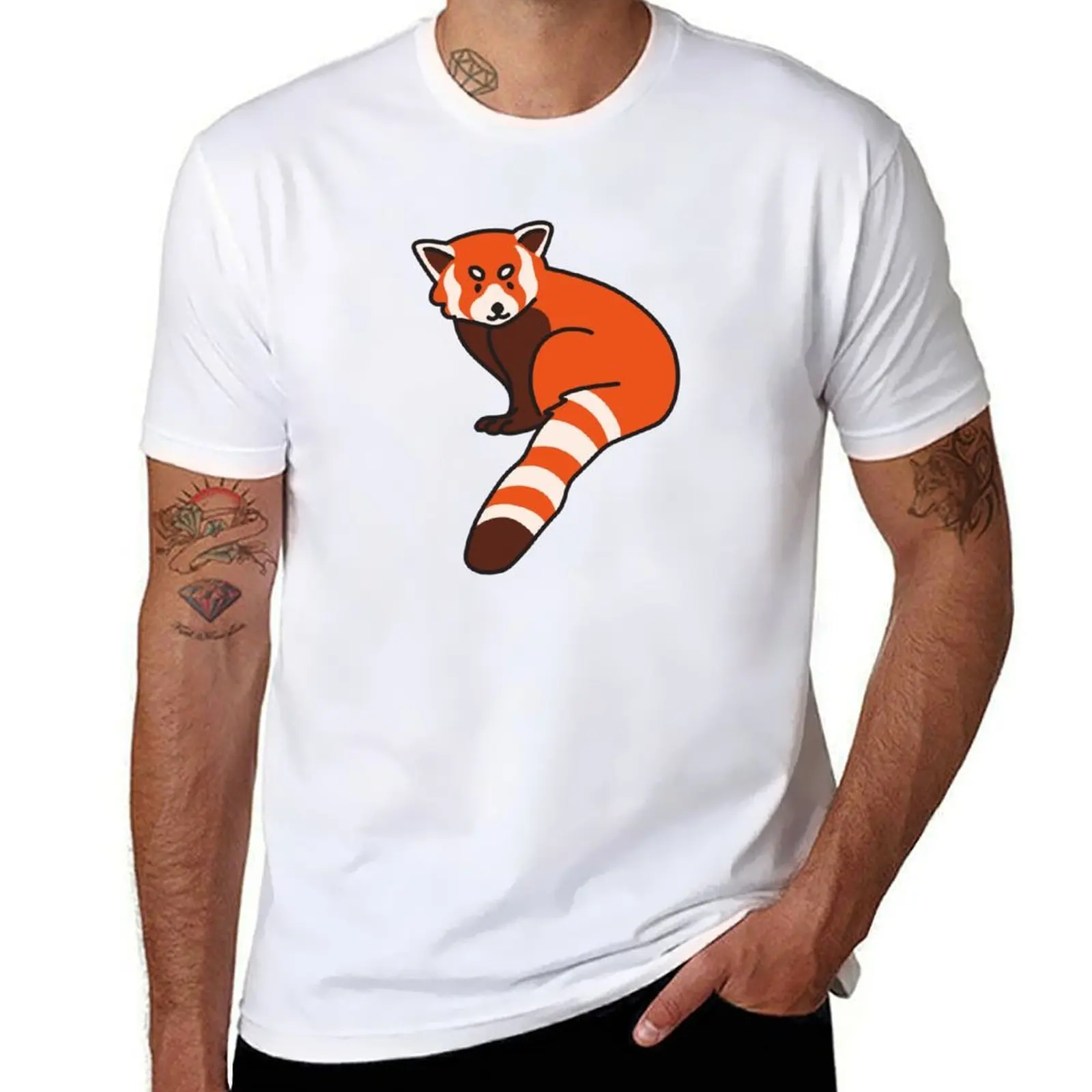 

Cute Red Panda Adorable Endangered Species Animal T-Shirt anime tshirt man t shirt luxury T-Shirt