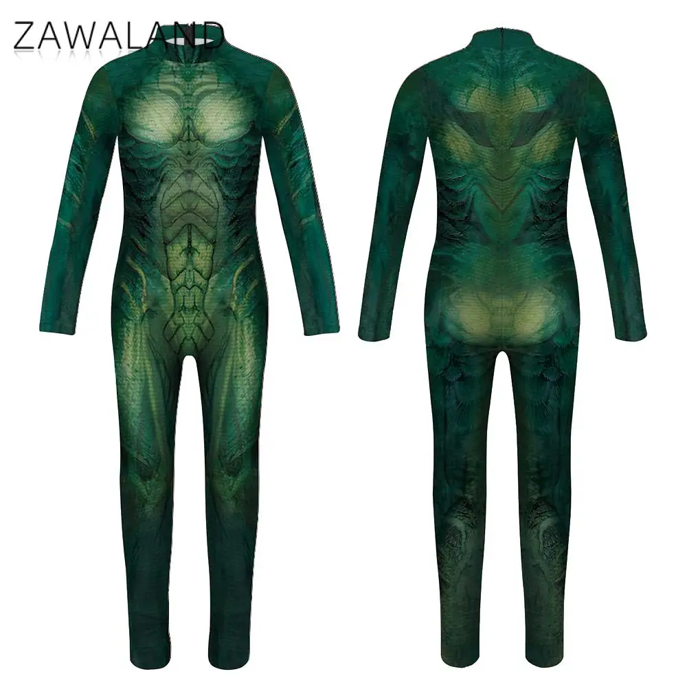 ZAWALAND-trajes a juego con estampado 3D Unisex, ropa ajustada para Cosplay, Halloween, fiesta de carnaval, traje Zentai