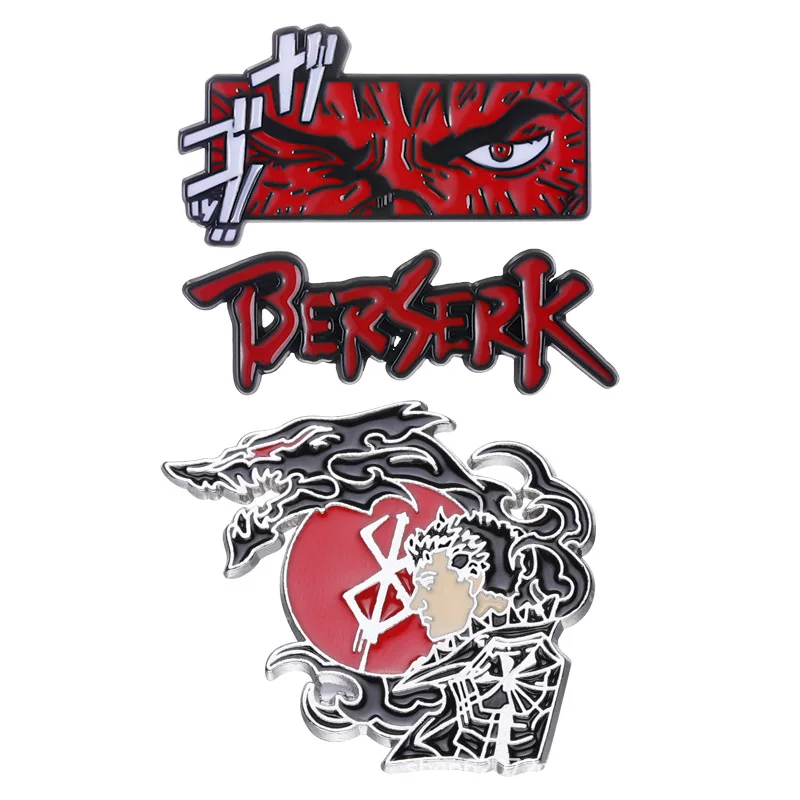 Anime Game Red Skull Enamel Pins Cartoon Brooch Berserker slave Lapel Pin Backpack Hat Clothing Accessories Badge Jewelry Gift