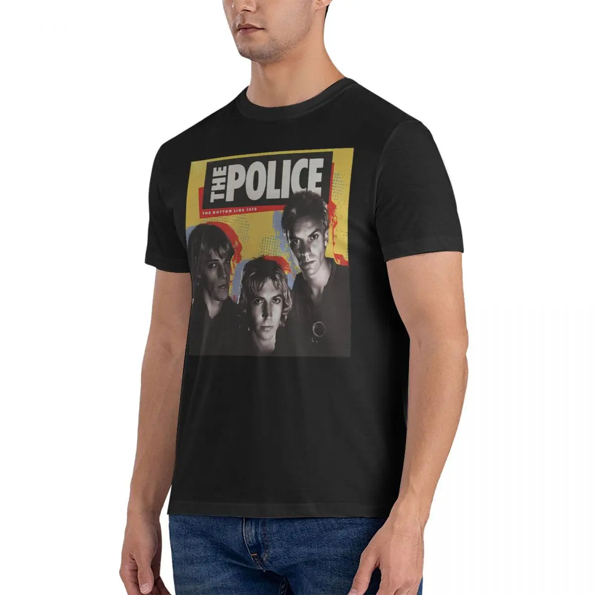 The Bottom Line Men's T Shirts The Police Band Novelty Tee Shirt Short Sleeve Round Neck T-Shirt Cotton Unique Clothes