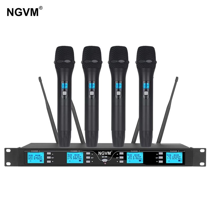 

UR-4D Professional Church Stage Karaoke Mic Vocal Dynamic Handheld Wireless Microphone Lavalier Type Mics