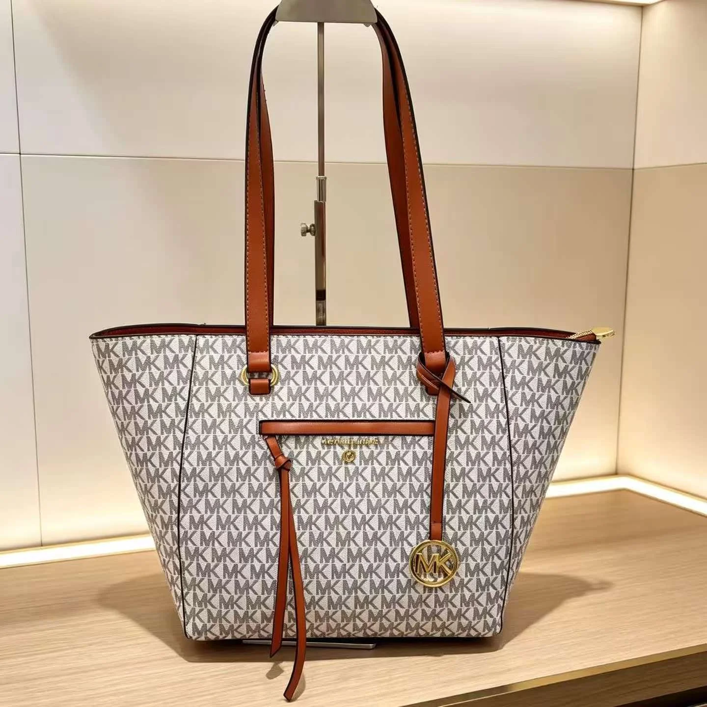 Michael Kors Ole Jet Set 2026 New Design Travel Extra Small PVC Printed Handheld and Crossbody Leather Tote Bag for Women