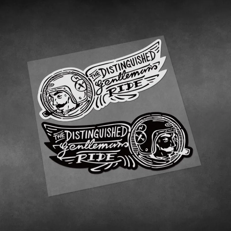 

2Pcs Retro Distinguished Gentleman Decals Motorcycle Modification Fuel Tank Stickers Creative Waterproof Reflective Pegatinas