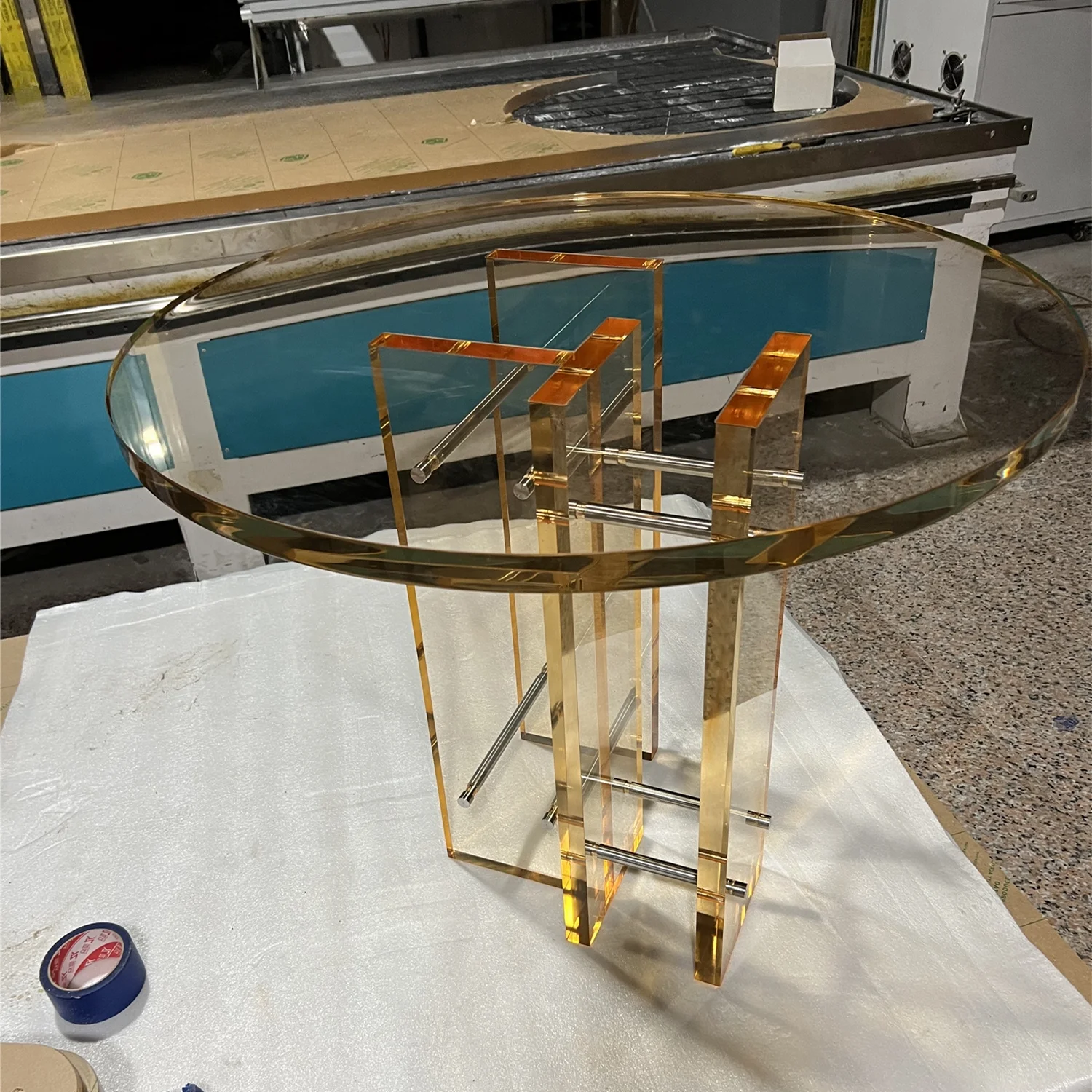 

Acrylic light luxury modern simple guest tea table, balcony rest desk, living room