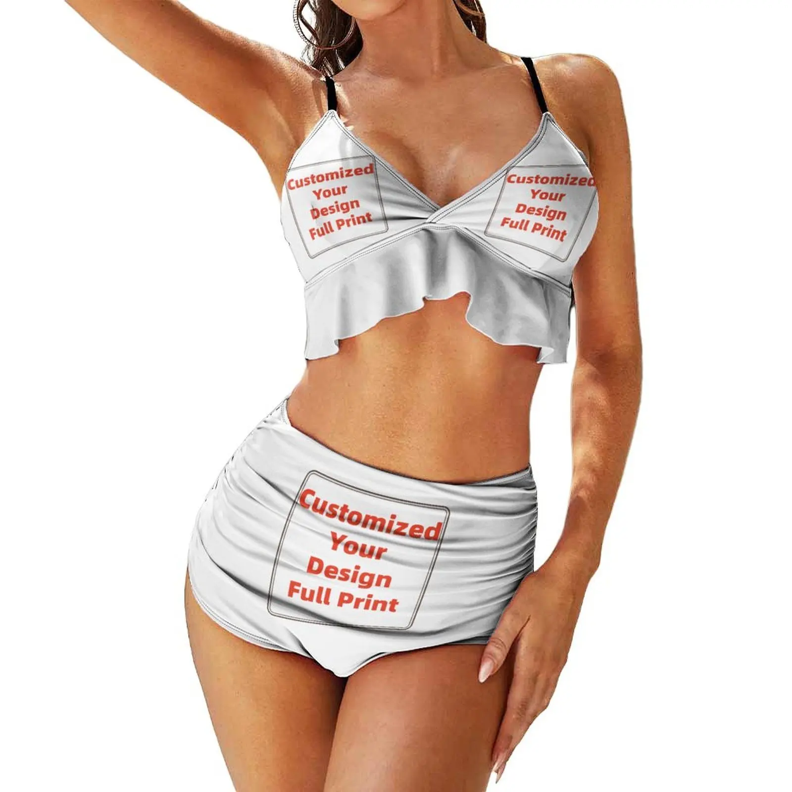 Customized Women's Adjustable strap Bikini Sets 2 Piece High Waisted Swimsuits