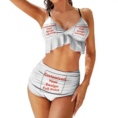 Customized Women's Adjustable strap Bikini Sets 2 Piece High Waisted Swimsuits