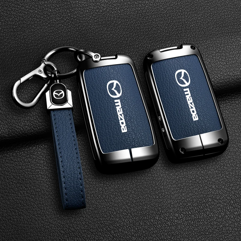 Car Leather Key Case Cover Holder Shell Fob For Mazda 3 Alexa CX30 CX-4 CX5 CX-5 CX8 CX-8 CX-30 CX9 CX-9 Keychain Accessories