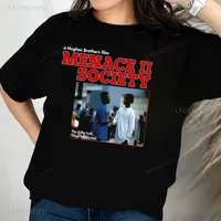 Vintage Movie MeNACe SOCIEtY 2 Printed T-shirt Top Neutral Trend Harajuku Short Sleeve Unisex Shirt Pattern Large T-shirt