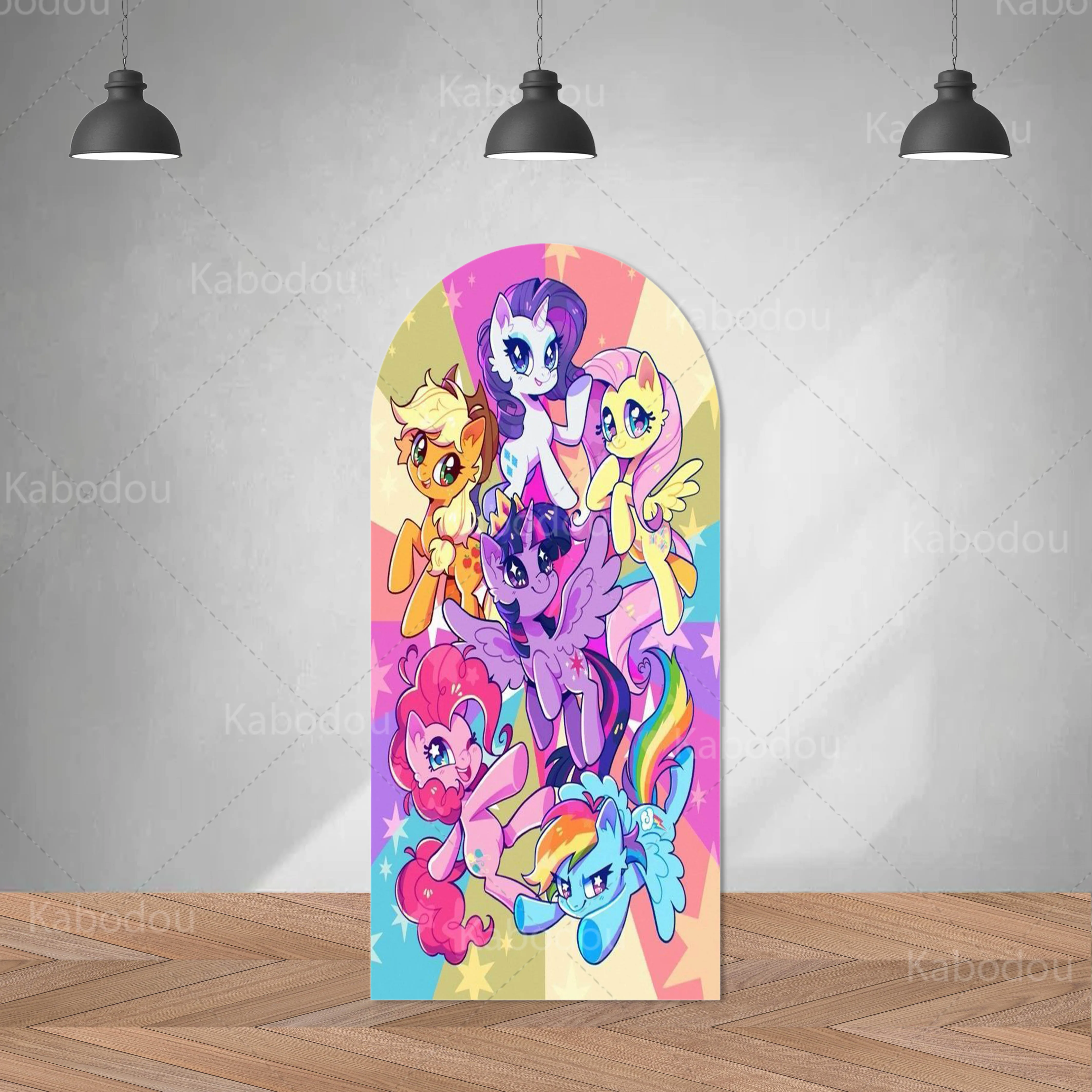 Fondo de My Little Ponys, cubierta de arco para fiesta de cumpleaños de niños, decoración de caballos de dibujos animados, fondos de Baby Shower para cabina de fotografía