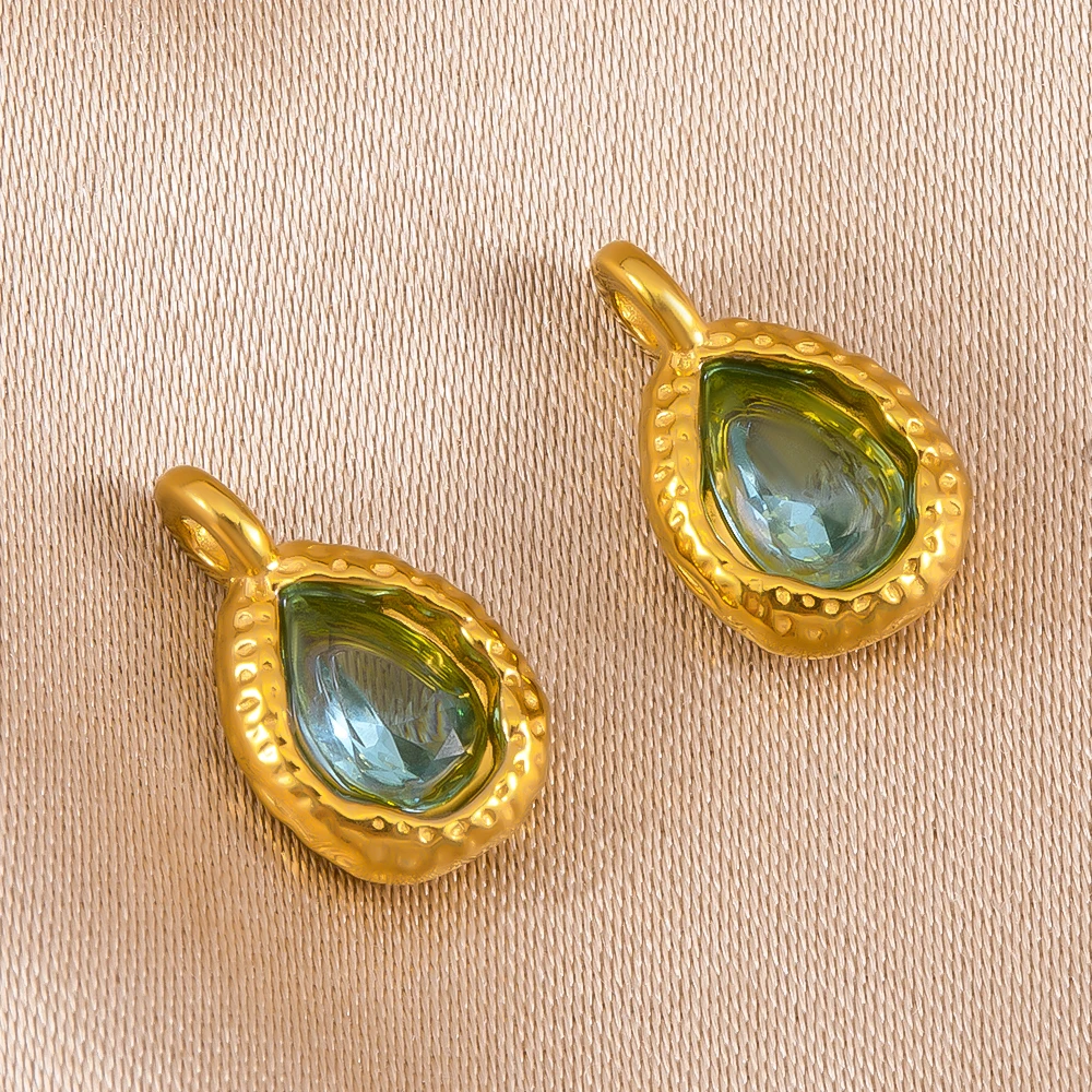 

2pcs Stainless Steel Colorful Zircon Drop Crystal Pendants Charms for Jewelry Making DIY Earrings Bracelet Accessories Wholesale