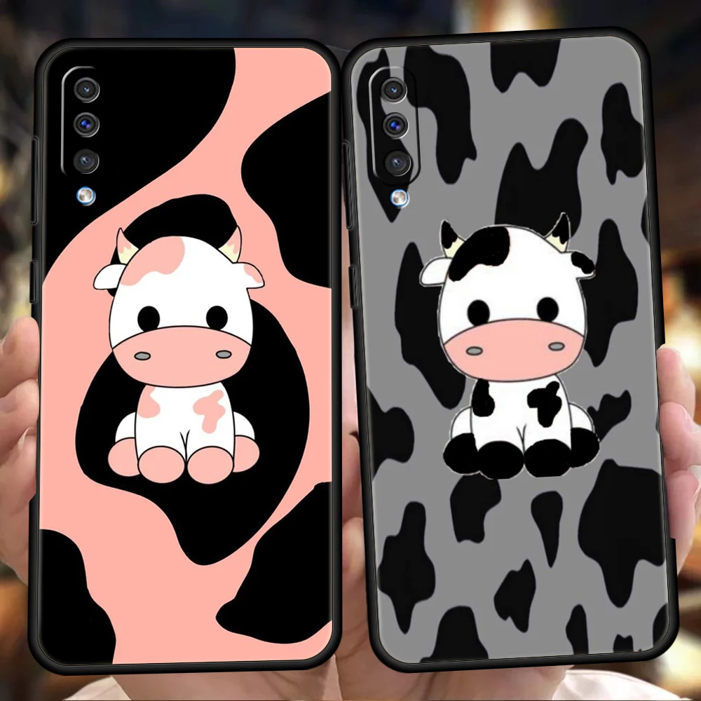 

Cute Milk Cow Phone Case for Samsung Galaxy A24 A13 A53 A73 A33 A22 A12 5G A02 A03 A70 A50 A10 A20 A30 Silicone Cover Shell Bags