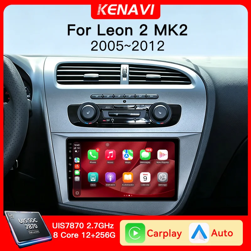 UIS7870 6nm Car Stereo Radio For Leon 2 MK2 2005-2012 Wireless Carplay Android Auto AM FM RDS Car Multimedia Player GPS 4G 2 Din