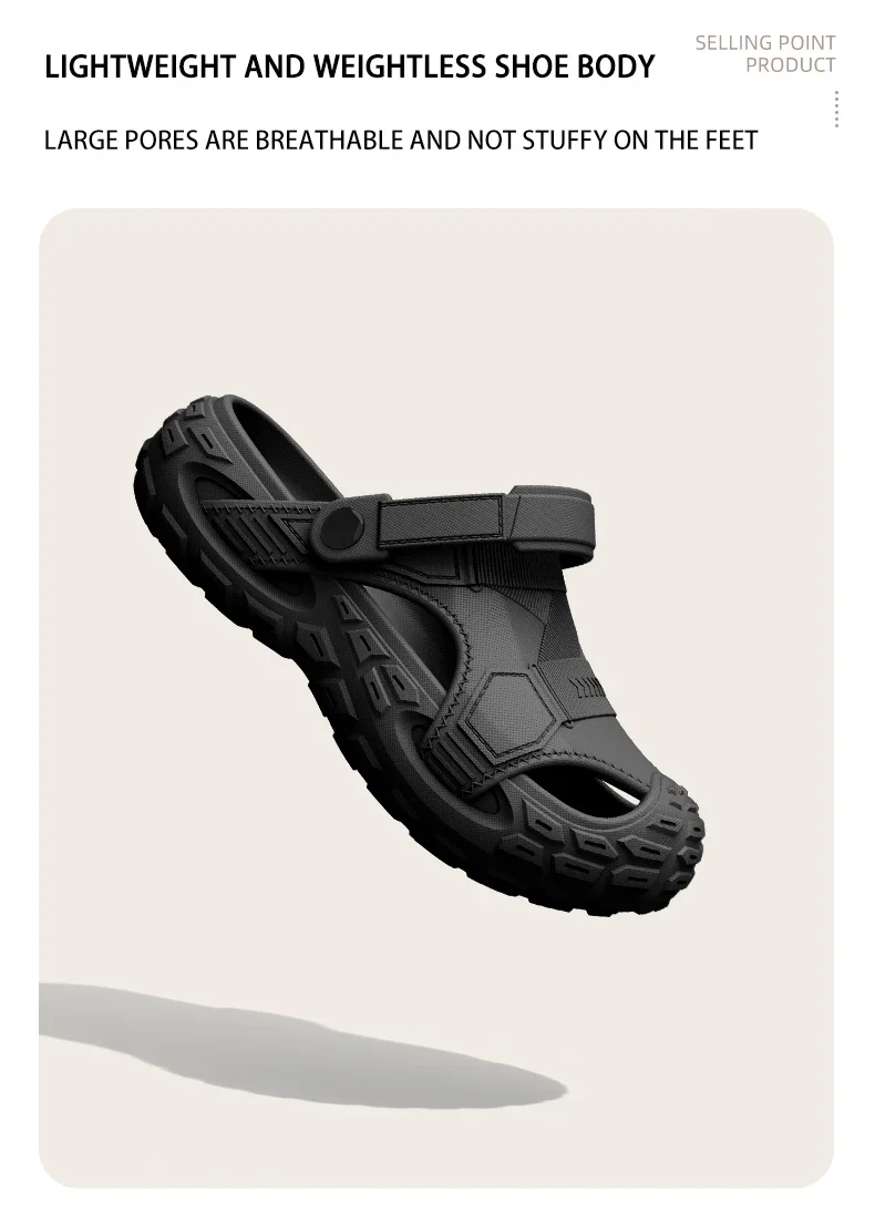 Sommer Herren Outdoor Clog Sandalen EVA Atmungsaktiv Rutschfest Geschlossene Zehenpartie Verschleißfeste Strandpantoffeln – Detail 8
