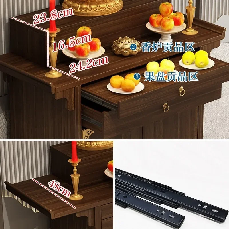 Solid Wood Chinese Style Buddhist Altar Table Raised Incense Offering Stand for Living Room Home Worship Shentai Gongtai